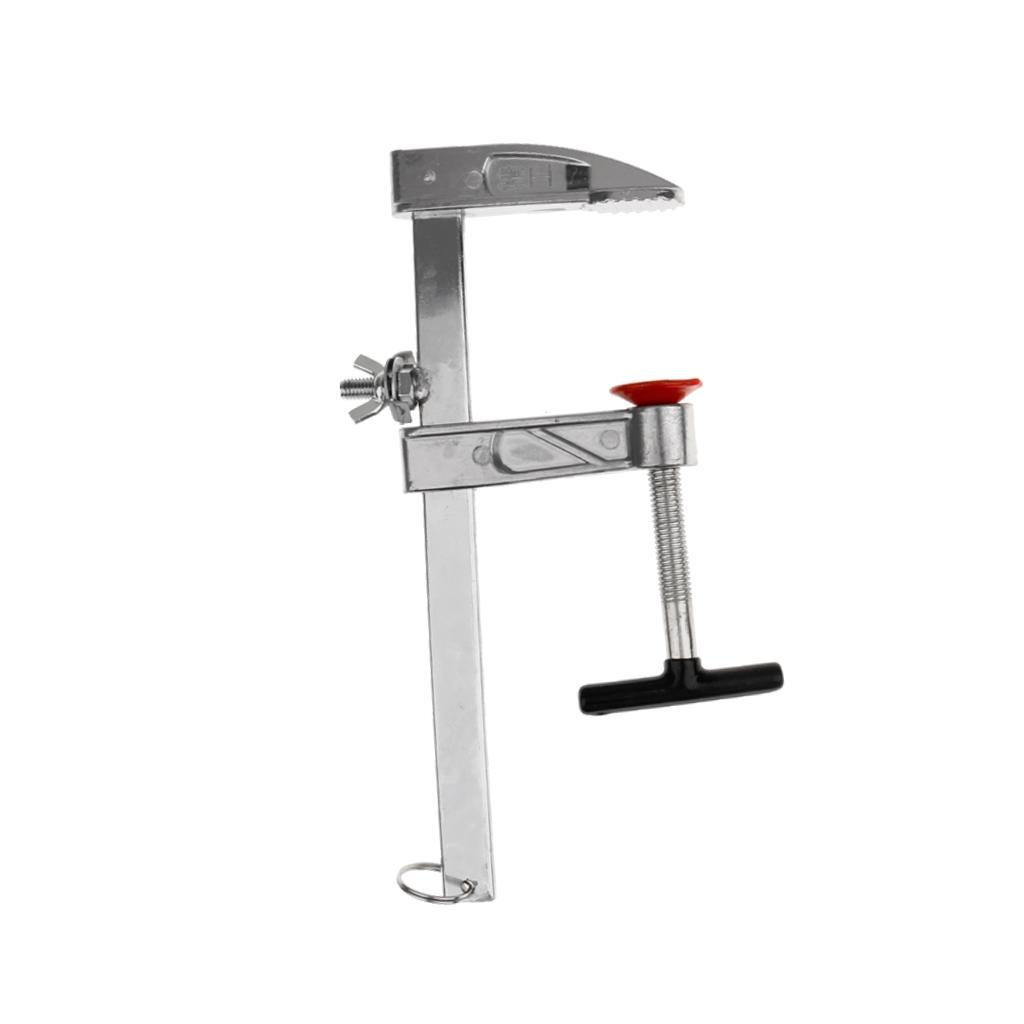 Adjustable Aluminium Alloy Raft Boat Fishing Rod Holder with Clamp Silver