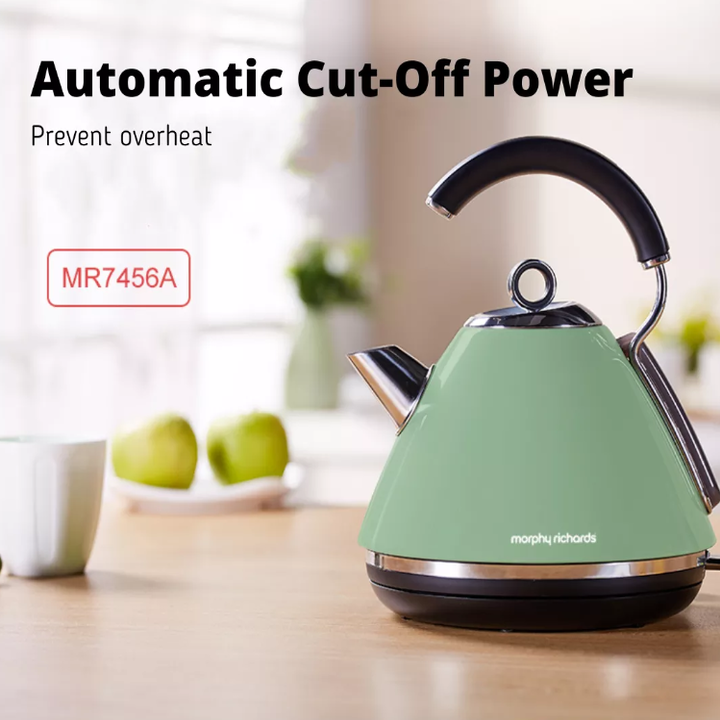 Ấm đun nước siêu tốc cao cấp Morphy Richards MR7456A, dung tích 1,5 lít, công suất 1850W - Hàng chính hãng, bảo hành 24 tháng