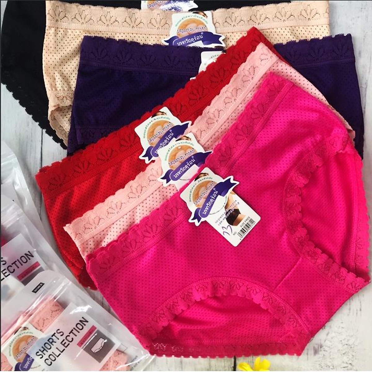 Bộ 10 quần lót Thái Lan thông hơi viền ren cao cấp size 40-62kg