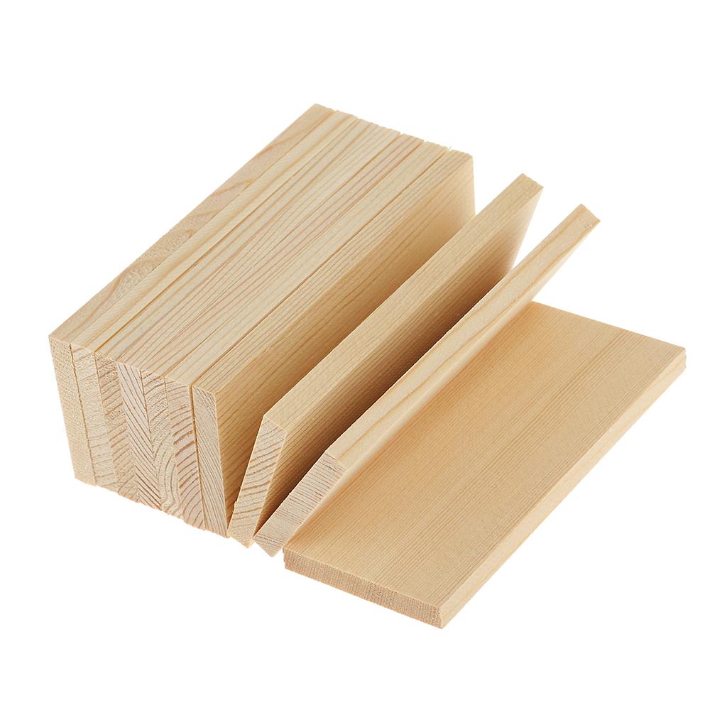 10x Unfinished Wood Wooden Rectangular Plaque Board for Modelling Material