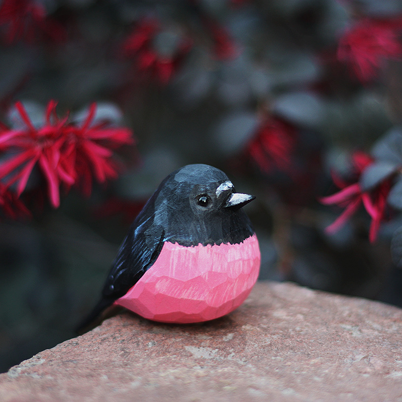 Tượng Chim Gỗ Pink Robin