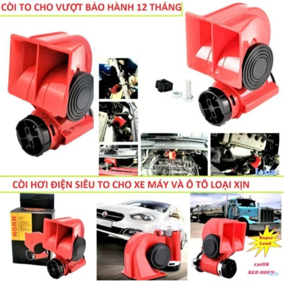 CÒI HƠI ĐIỆN KÊU CỰC TO HAY LẮP XE MÁY ÔTÔ MẪU MỚI