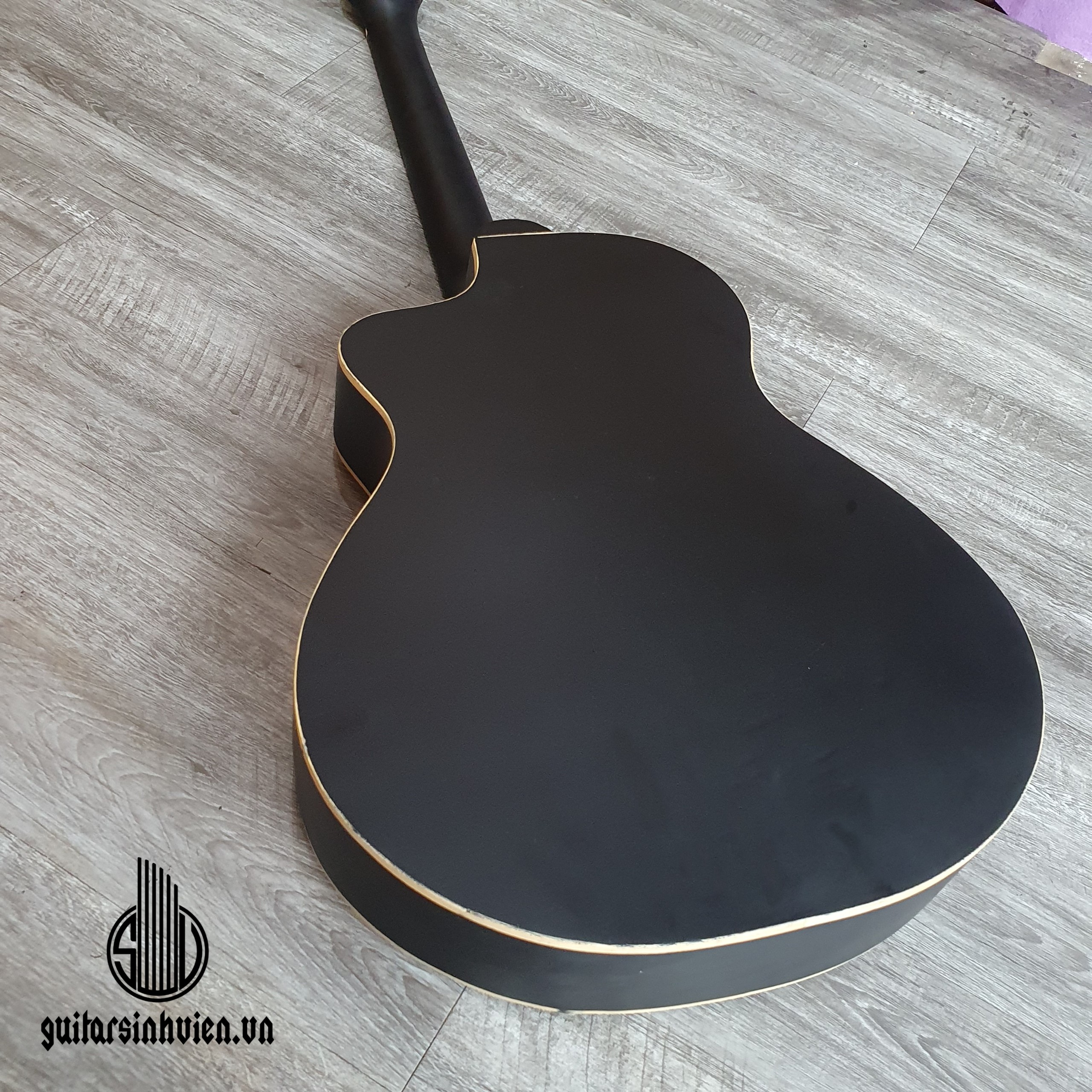 Đàn guitar mini màu đen acoustic - Tặng kèm bao da và phụ kiện