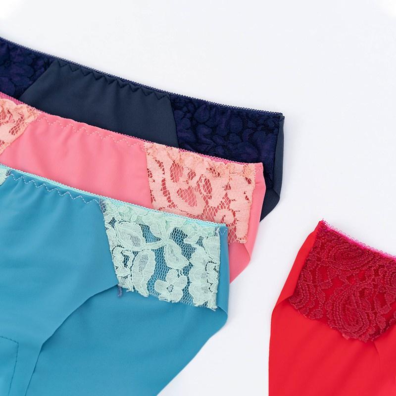Combo 10 chiếc quần lót nữ đúc su thun lạnh ren viền 2 bên cực kì quyến rũ QL01