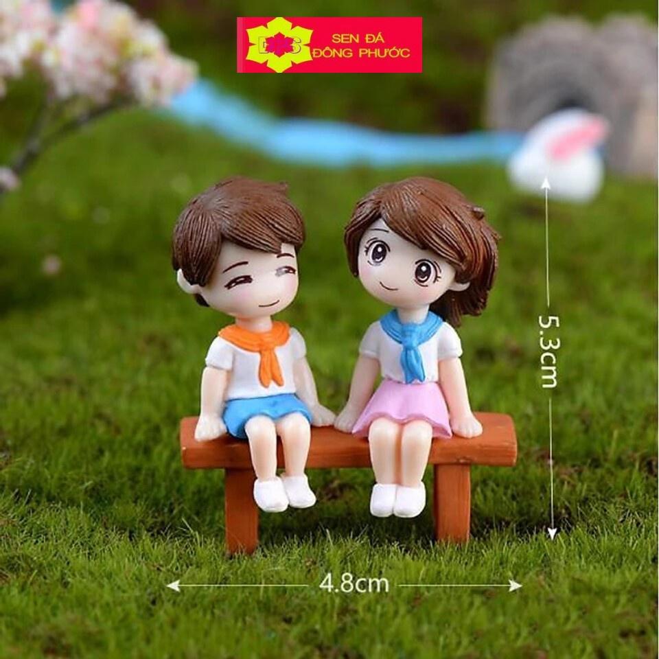 (HOT) - Ghế dài giả gỗ 5cm - Phụ kiện tiểu cảnh trồng sen đá, xương rồng, cây phong thuỷ