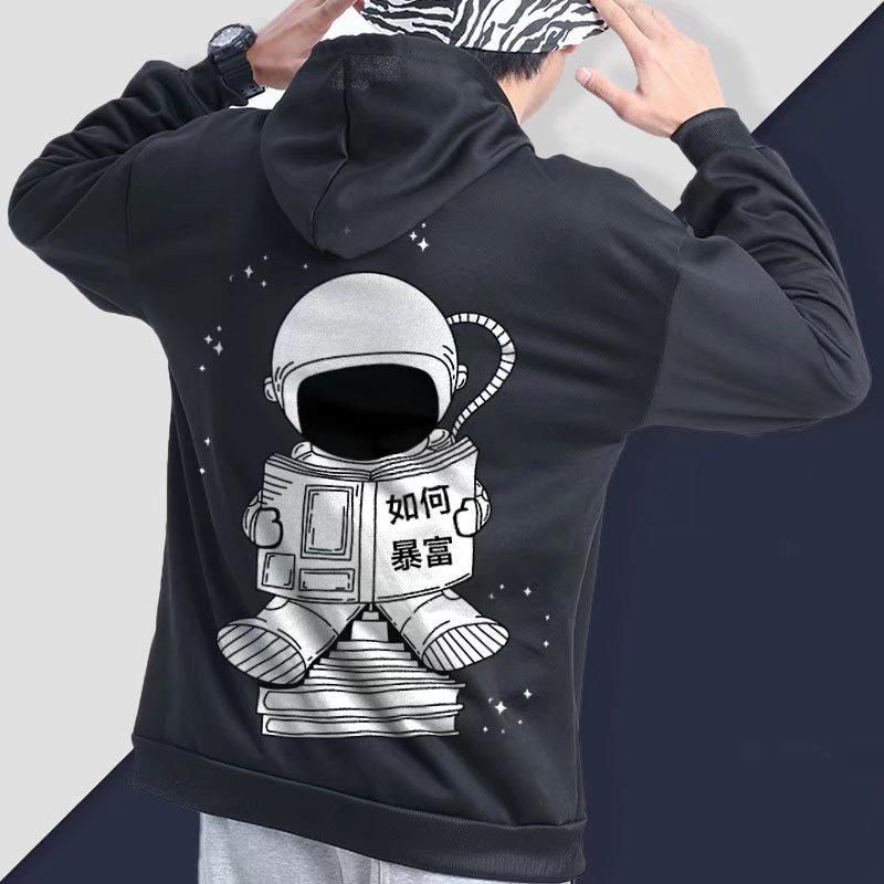 Áo Hoodie In Họa Tiết Phi Hành Gia Phong Cách Đường Phố Hàn Quốc Thời Trang Thu Đông Cho Nam M-8XL