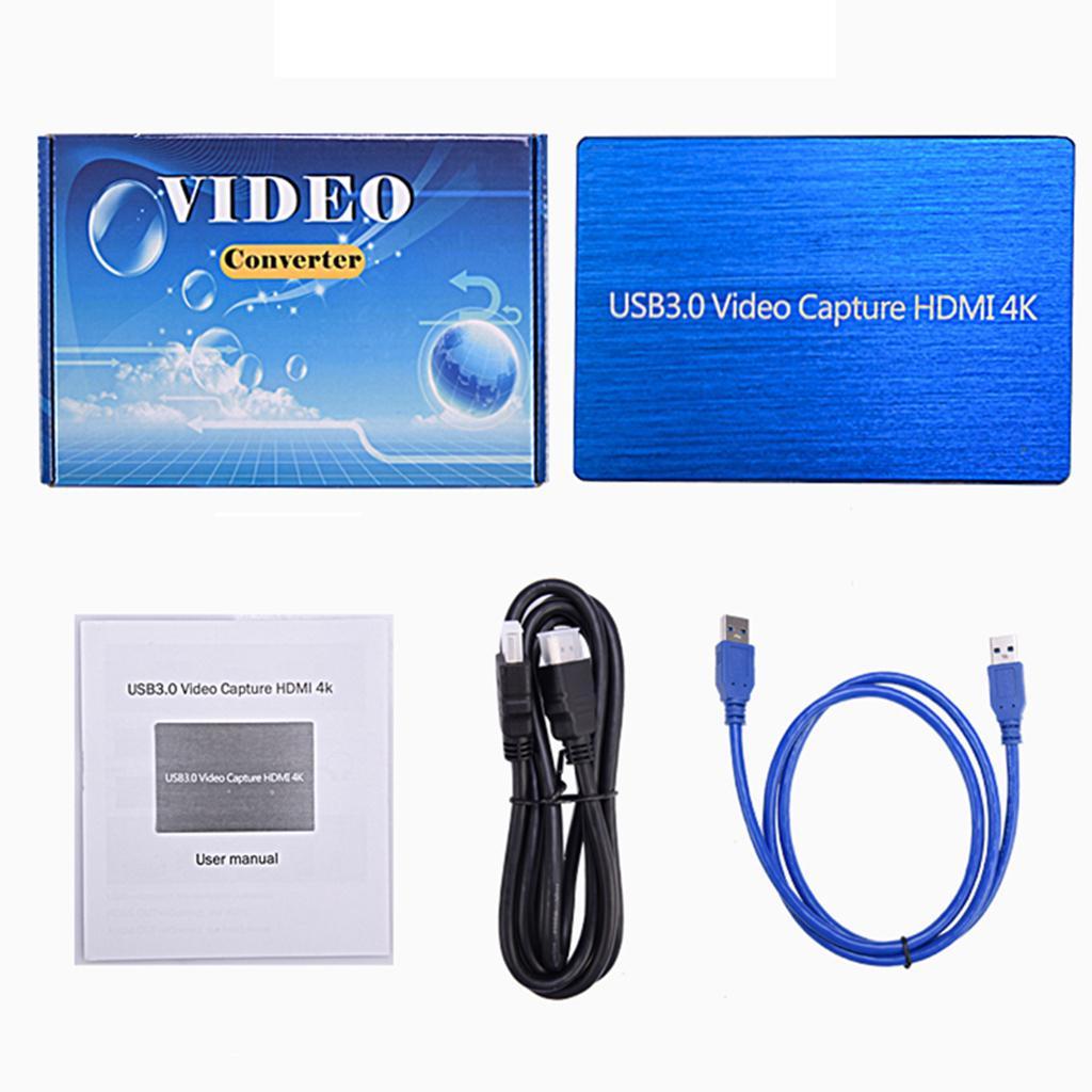 HDMI USB3.0 Game Video Capture Card 1080p Video Adapter Live Recording Blue