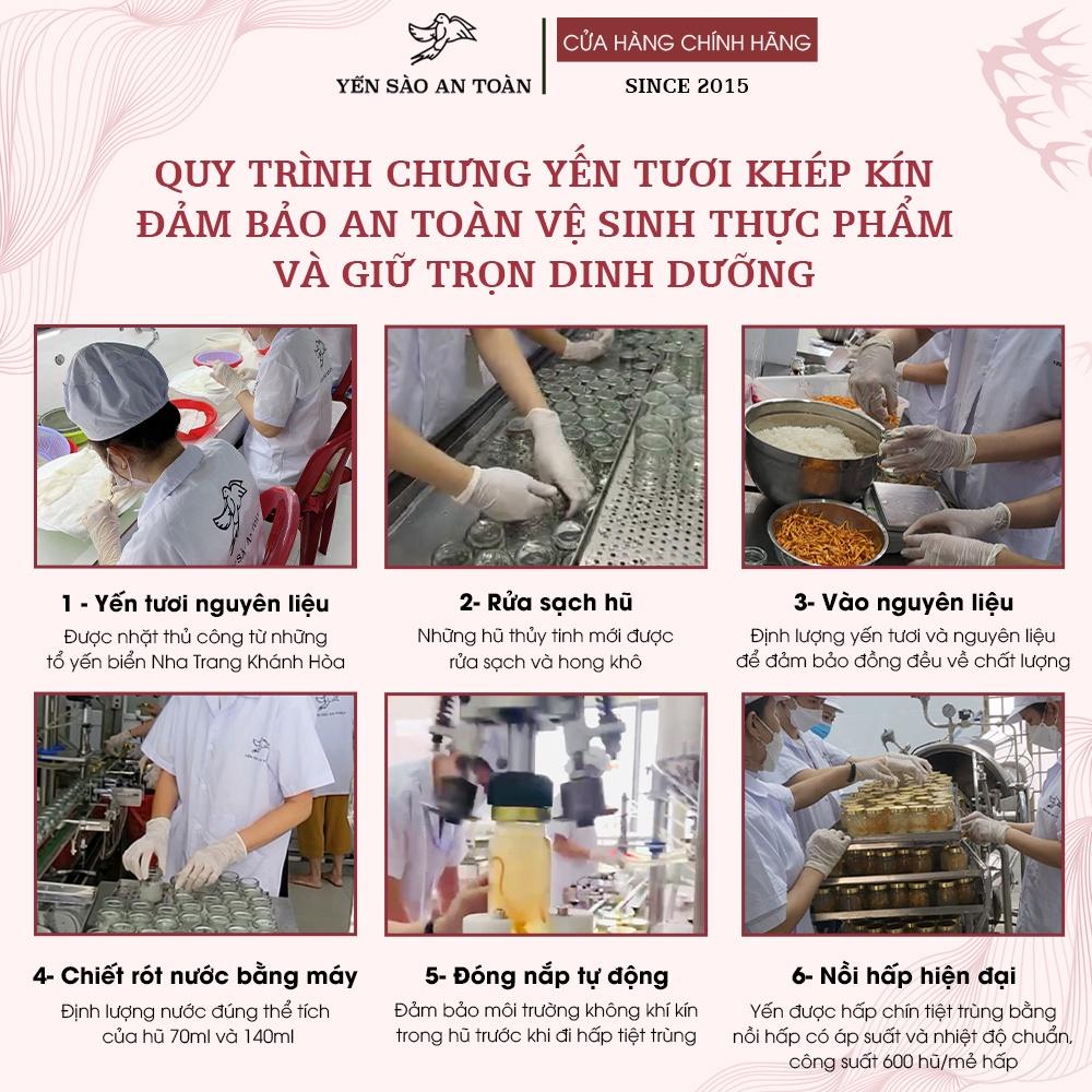 Yến chưng sẵn combo 6 hũ 70ml và 140ml vị hạt Chia tốt cho hệ tiêu hoá ĐẬM ĐẶC YẾN TƯƠI từ Yến Sào An Toàn