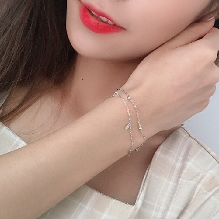 Lắc tay bạc đẹp, Vòng Tay Bạc Nữ 925 chuỗi hạt hai lớp