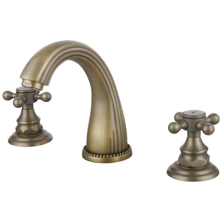 Vòi chậu lavabo 3 lỗ bằng đồng giả cổ - 48104