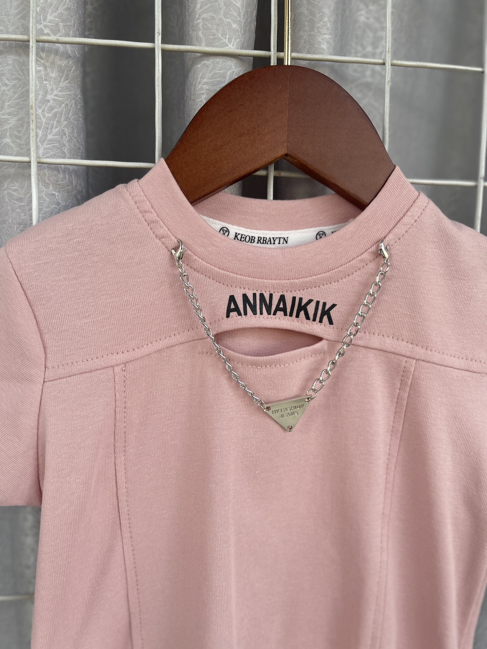 Áo thun bé gái cộc tay 2-7 tuổi in chữ ANNAKIK vải cotton co giãn thấm hút mồ hôi kiểu dáng thời trang
