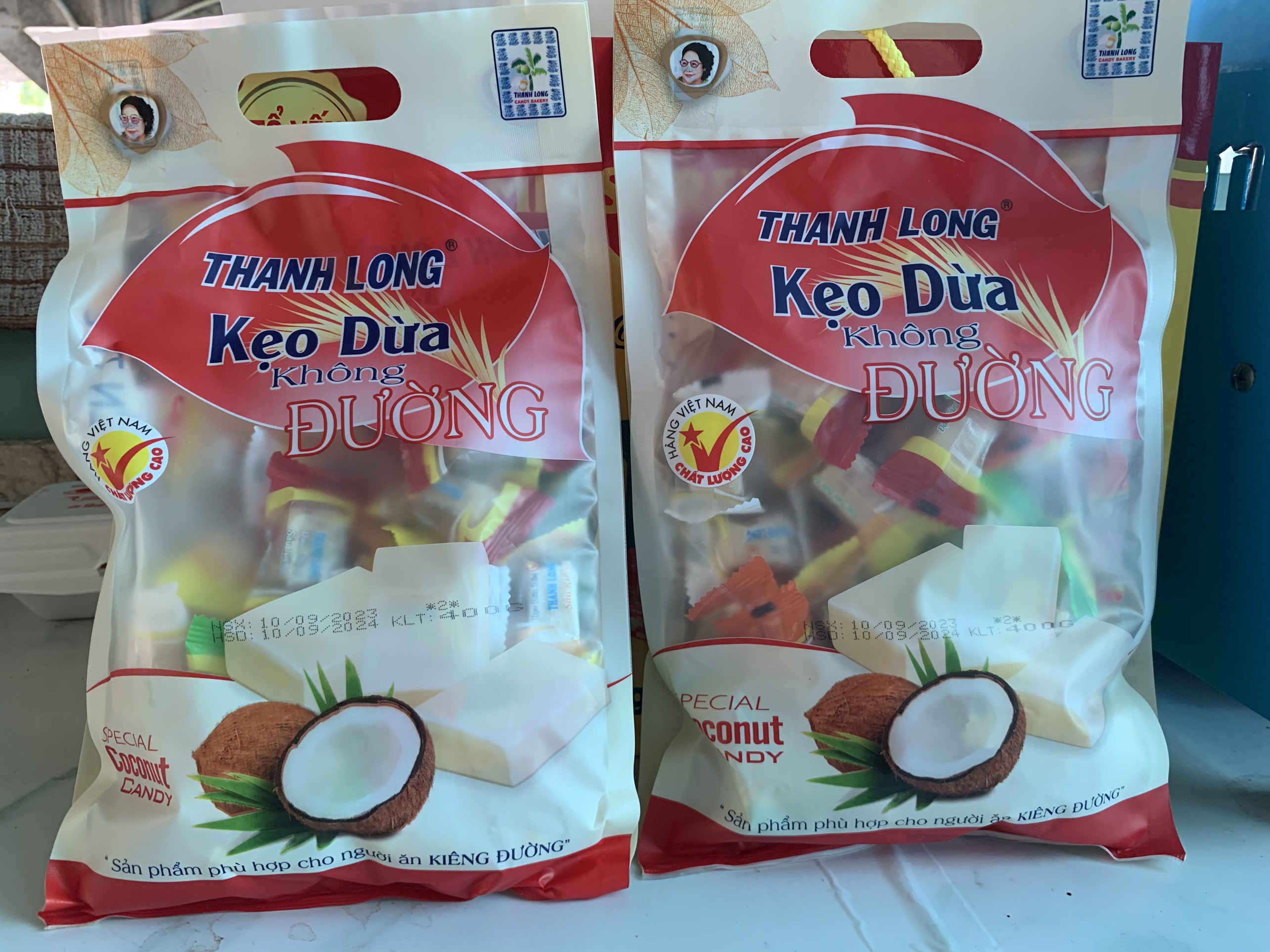 Kẹo dừa sữa không đường Thanh Long gói 400g