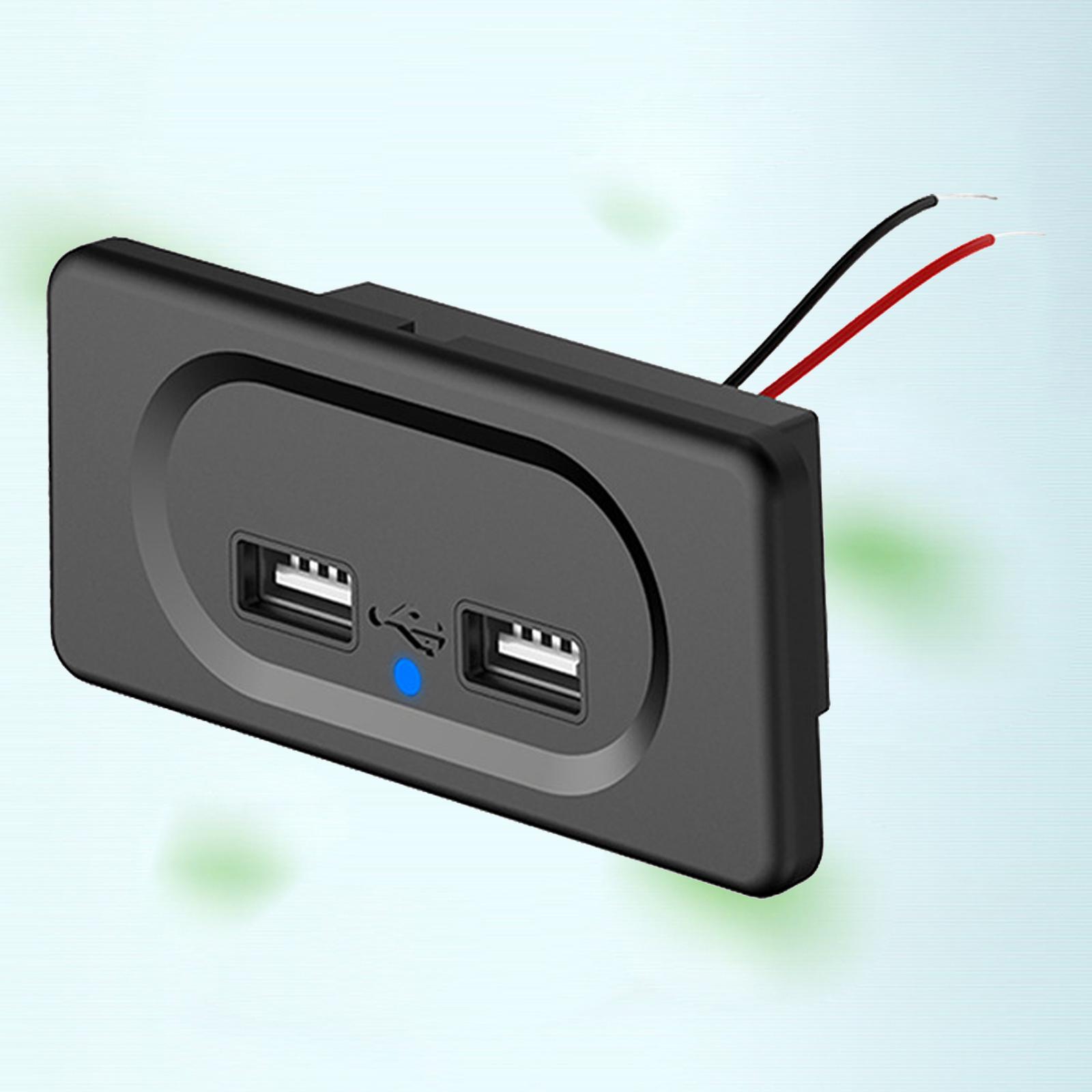 2xFast Dual USB Charger Socket Panel for Motorcycle Truck ATV Boat Car RV 4.8A