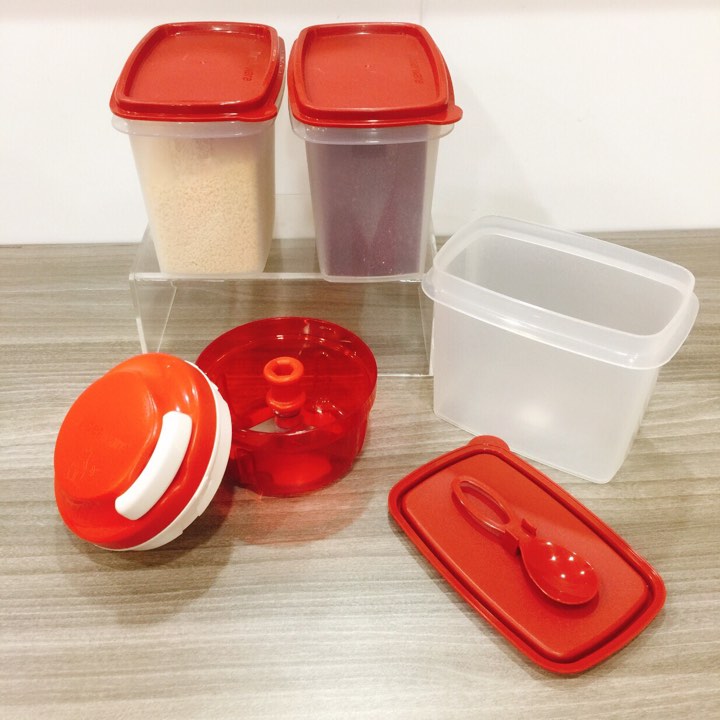 BỘ 3 HỘP GIA VỊ, TURBO CHOPPER TUPPERWARE