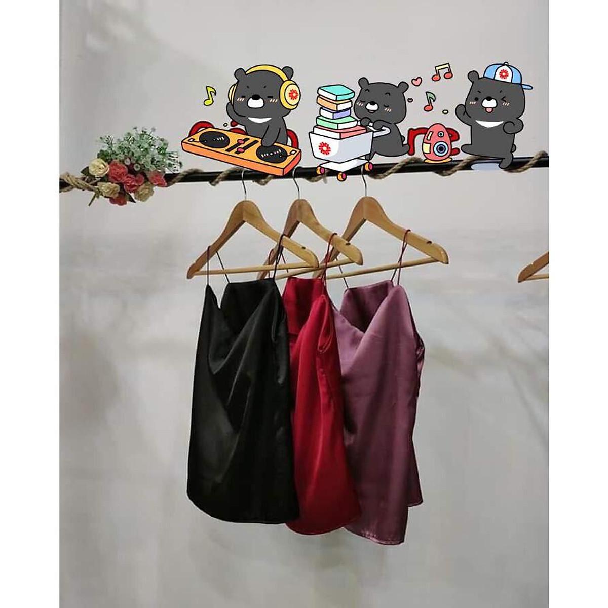 Áo 2 dây cổ đỗ xuất dư - Ảnh thật - Chất phi bóng bao đẹp