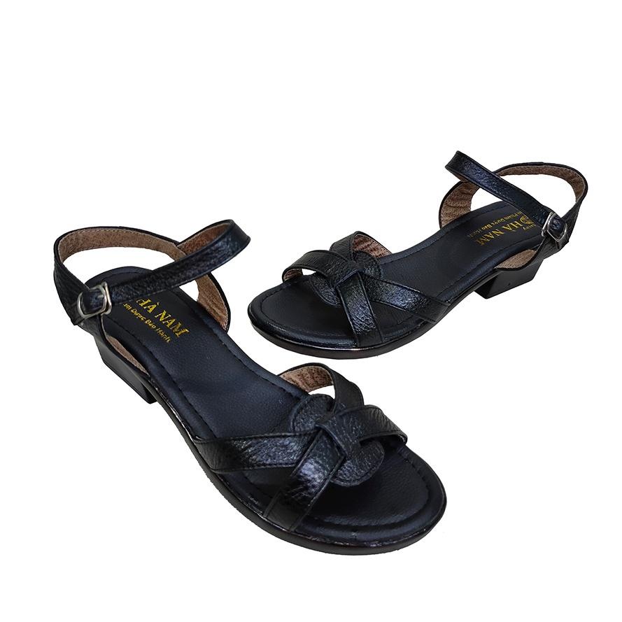 Giày Sandal cao gót nữ TiTi ĐÔ da bò thật cao cấp 5cm DNU2129d