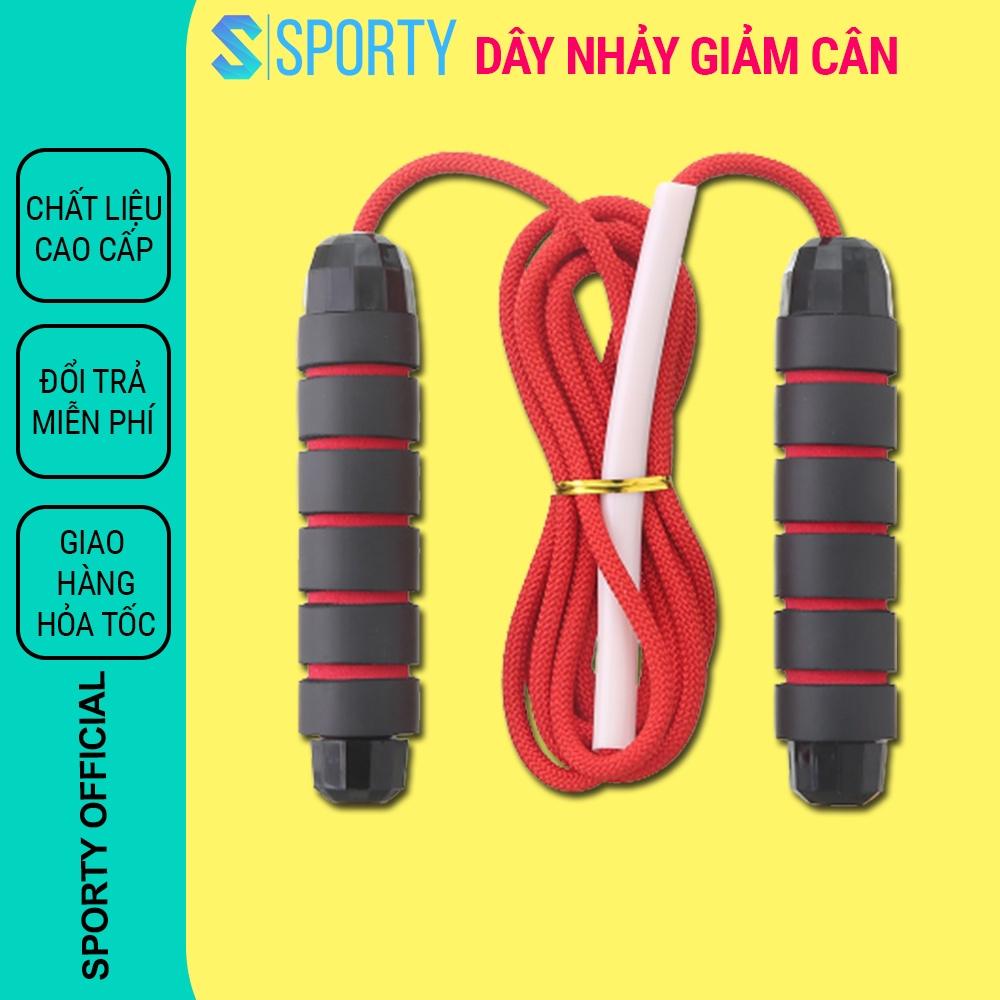 Dây nhảy dây SPORTY TS23 thiết kế mới kèm thêm tạ sắt theo sở thích, lõi dây thép 6mm, tay nắm có vân êm ái thoáng khí