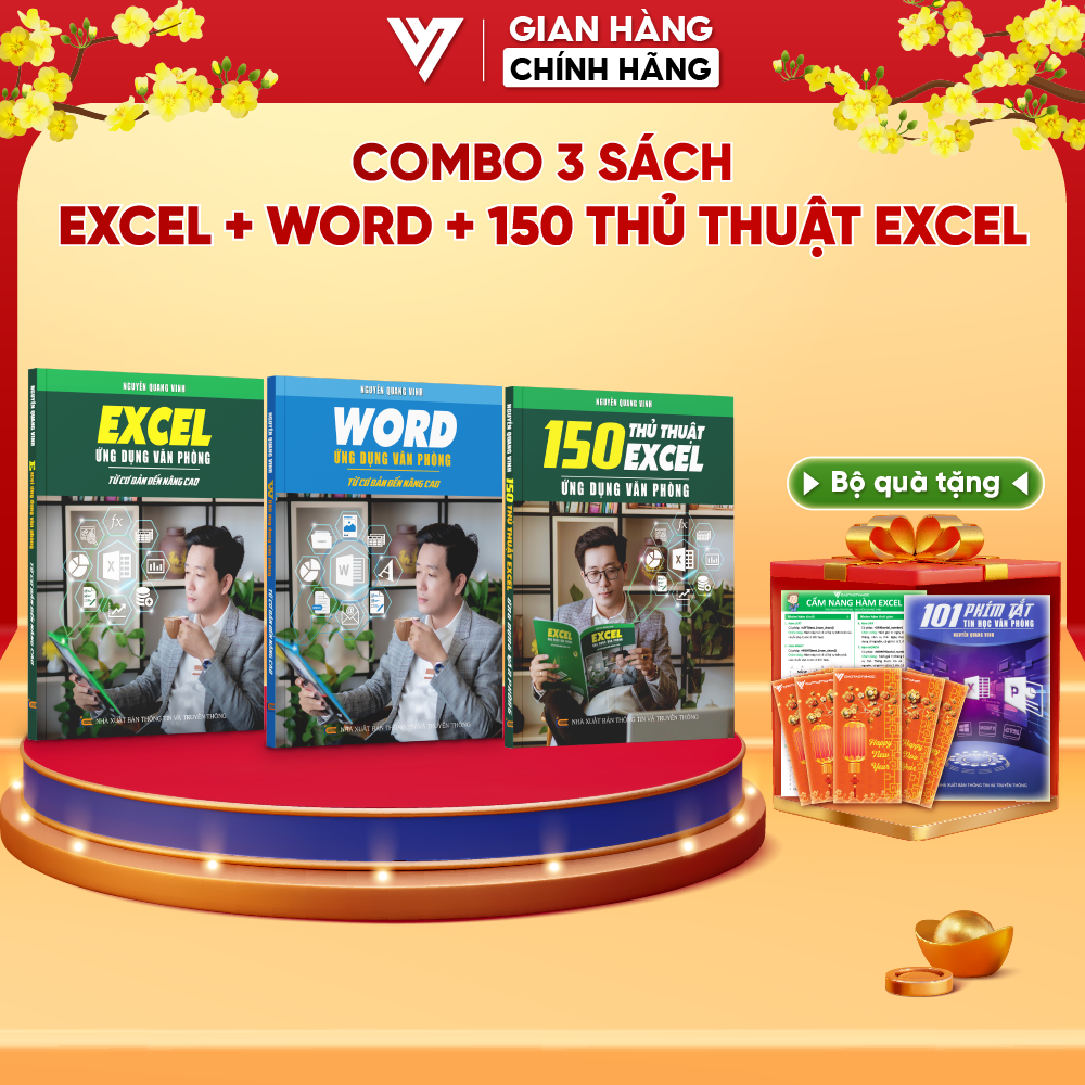 Combo 3 Sách Word Và Excel Và 150 Thủ Thuật Ứng Dụng Văn Phòng Từ Cơ Bản Đến Nâng Cao