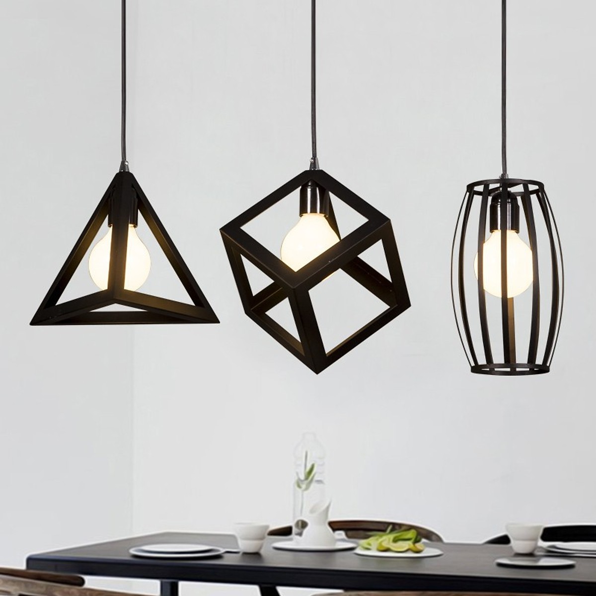 Combo 3 đèn thả khối trang trí đẹp mắt tặng kèm 3 bóng LED chuyên dụng BRITISH LIGHT
