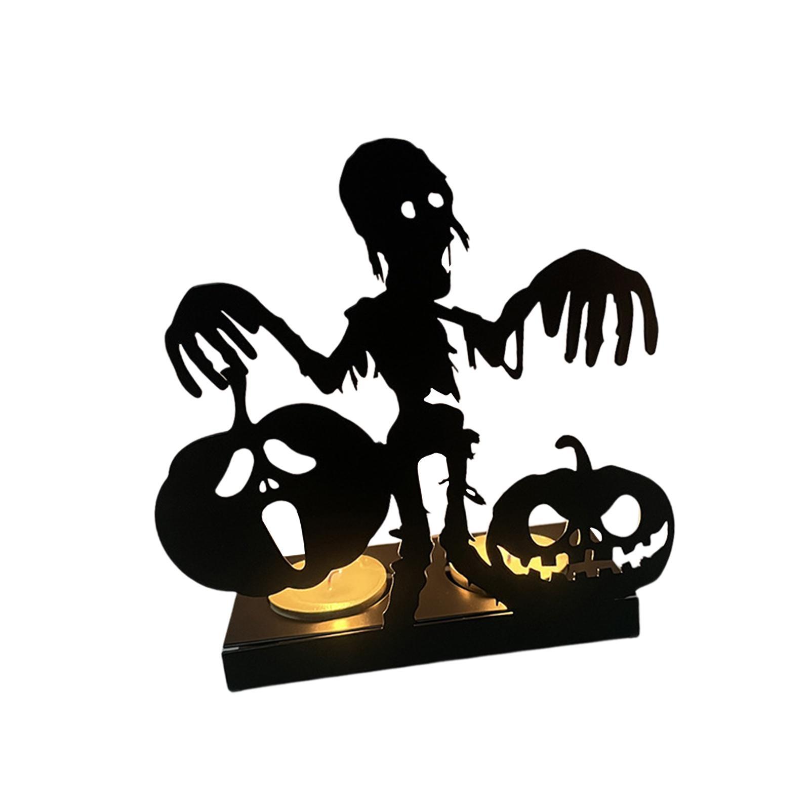 Halloween Tealight Holder Candle Holder Metal Candles Stand Halloween Candlestick Halloween Decorations for Party Festival Arrangement Props