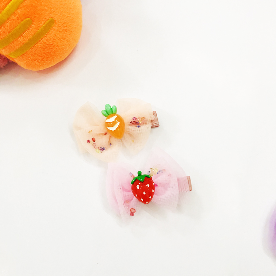 Set 4 ghim cài tóc nơ sắc màu cho bé