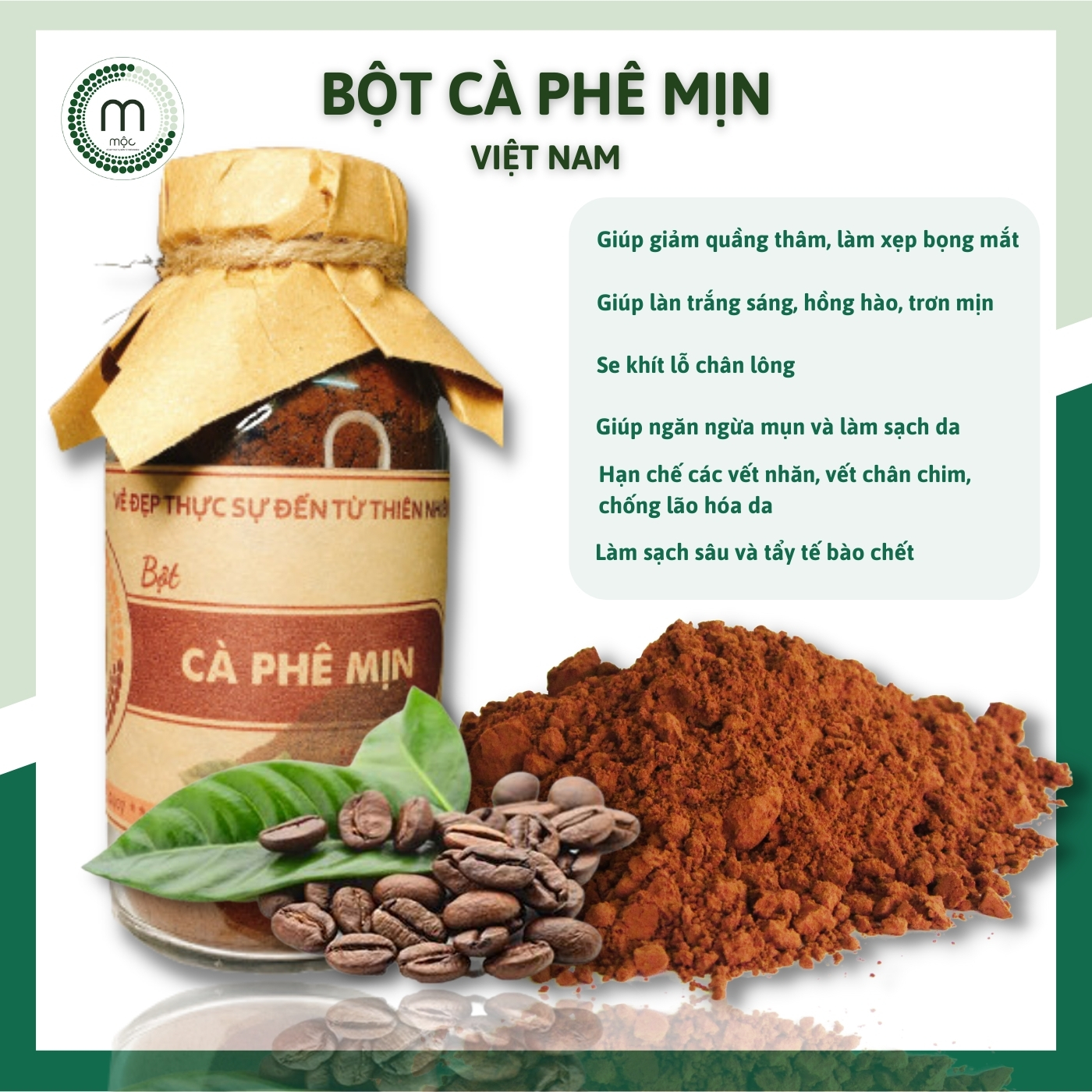 Bột đắp mặt  Cà Phê Mịn săn chắc da nguyên chất 200ml (100g)