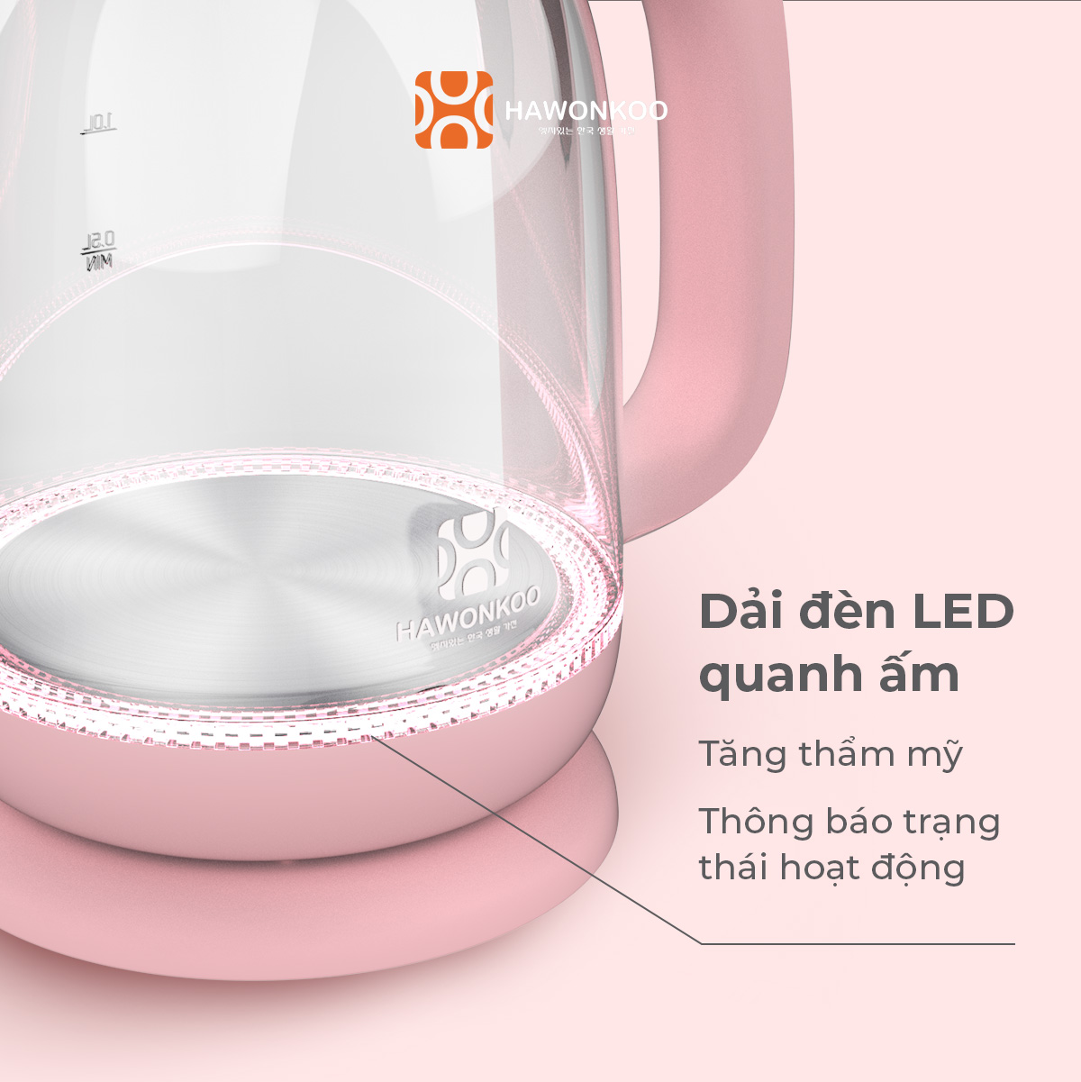 Ấm siêu tốc HAWONKOO KEH-170 1,7 Lít 2200W Hàng Chính Hãng Bảo Hành 12 Tháng - Thương Hiệu Hàn Quốc