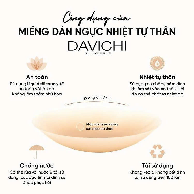 Miếng dán ngực sinh nhiệt tự thân Hàn Quốc - cơ chế tự dính khít khi tiếp xúc với bề mặt da có nhiệt BẢN TO 8CM - 1 CẶP