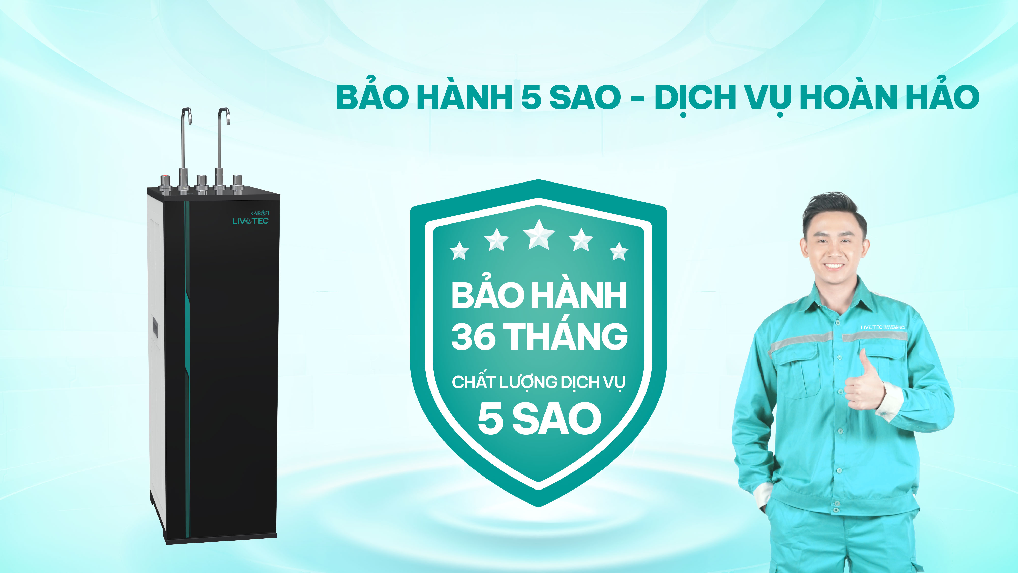 Máy lọc nước nóng lạnh 10 lõi Karofi Livotec 616 - Hàng chính hãng