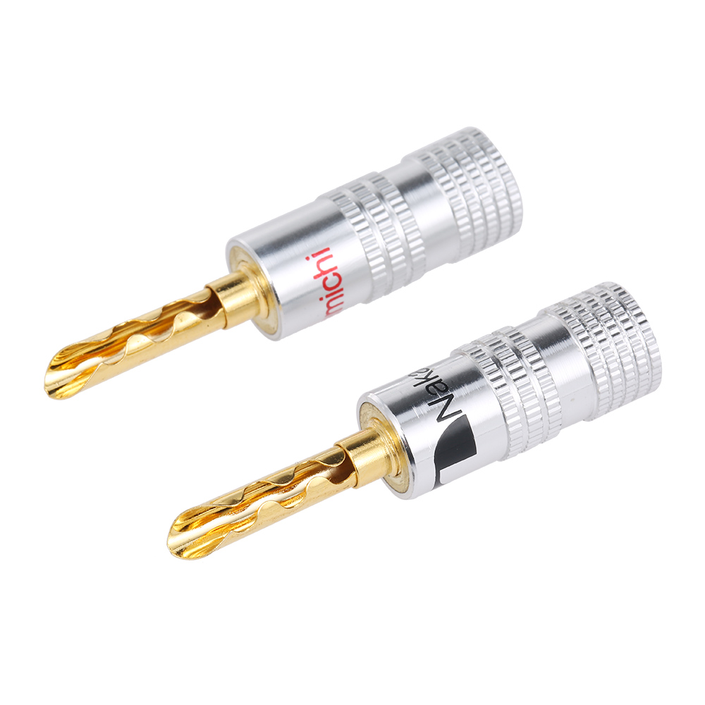 Bộ Khuếch Đại Âm Thanh Đầu Cắm Chuối Bằng Đồng Mạ Vàng 24K 4mm, Màu Đen & Đỏ