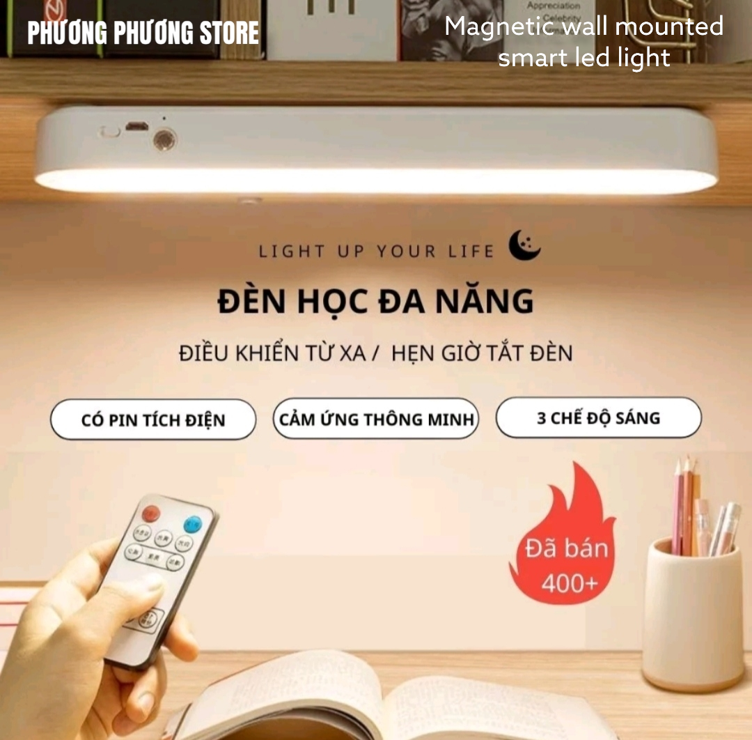Đèn Led Treo Không Dây 1800 mAh LKESBO 1170 Cảm Ứng Dán Tường Gắn Nam Châm 3 Chế Độ Sáng - 3 Chế Độ Hẹn Giờ Hàng Chình Hãngj