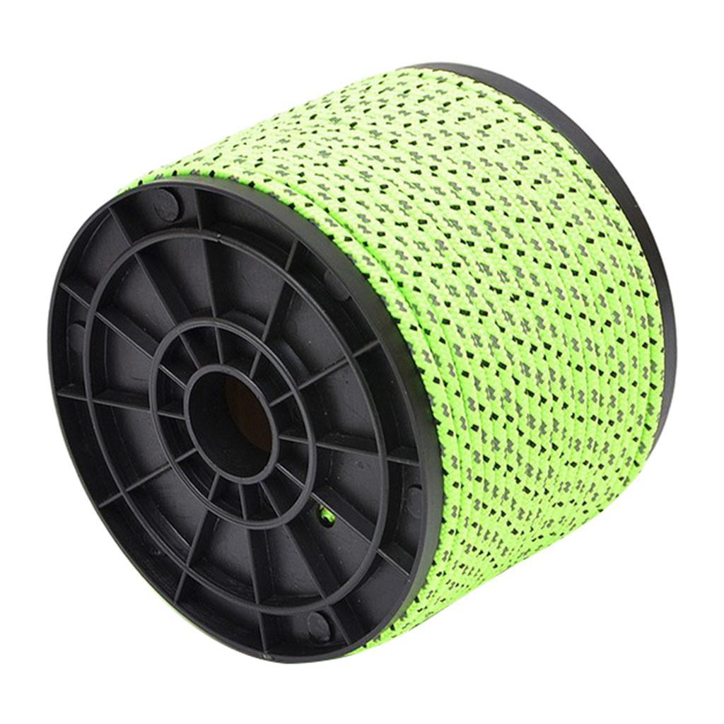 50m Camping Guy Line Reflective Camp Tent  Rope Reel  4mm Thick