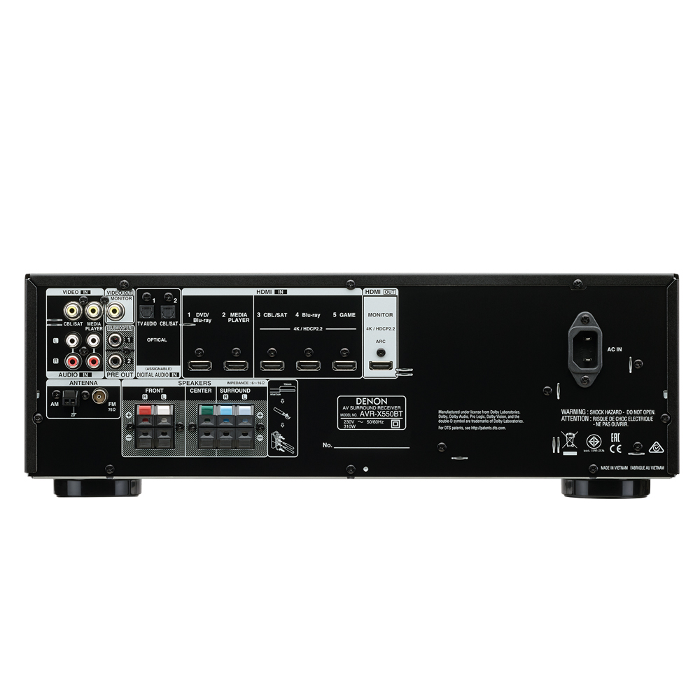 Ampli xem phim đa kênh DENON AVR X550BT - Hàng chính hãng