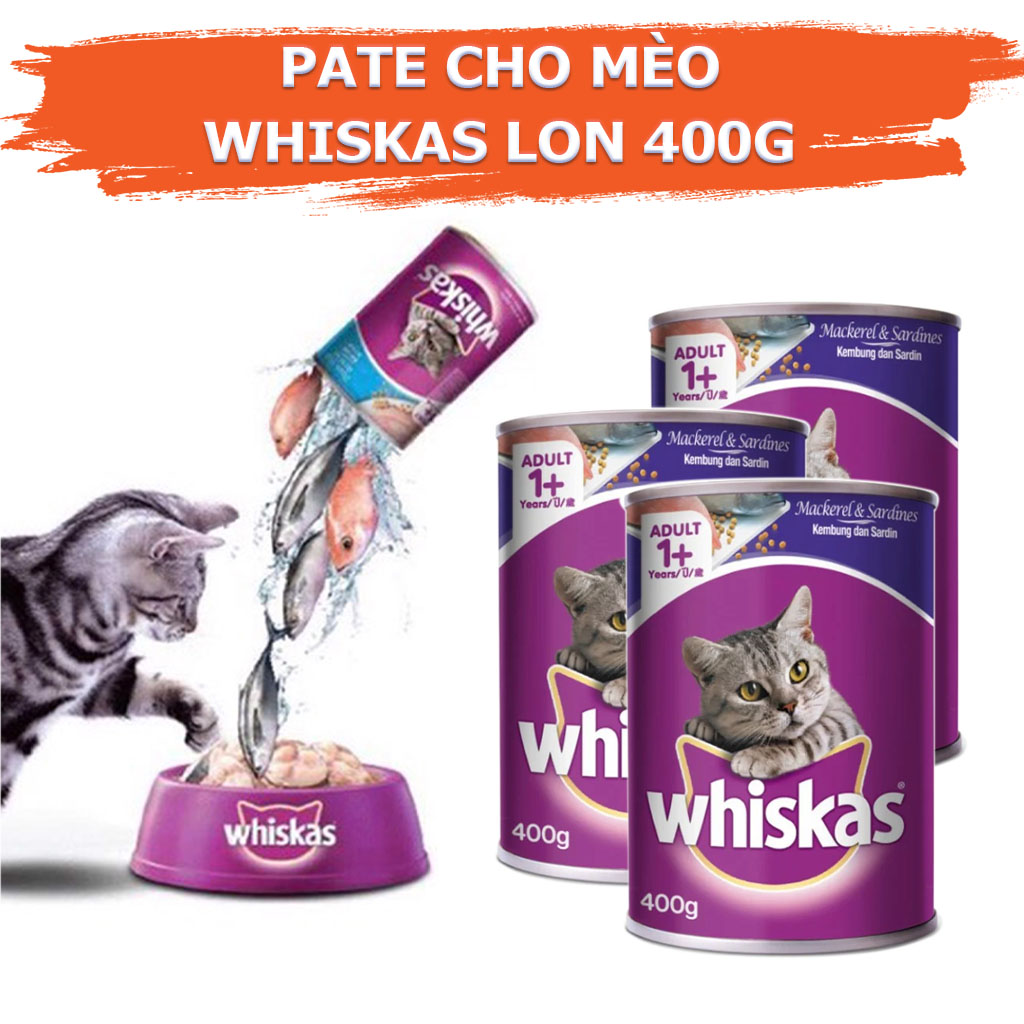 Pate Cho Mèo Vị Cá Ngừ Và Cá Biển Whiskas 400g