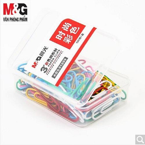 Ghim cài màu / Ghim kẹp giấy / Kẹp tài liệu nhiều màu M&G ABS91699, Hộp 100pcs