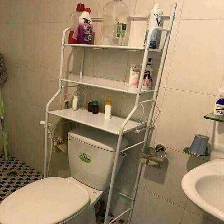 Kệ để đồ nhà tắm nhà vệ sinh sau Toilet thông minh 3 tầng có thể làm kệ để chậu hoa cây cảnh,tặng kèm tấm dán khử mùi nhà vệ sinh. Shop giao mầu ngẫu nhiên