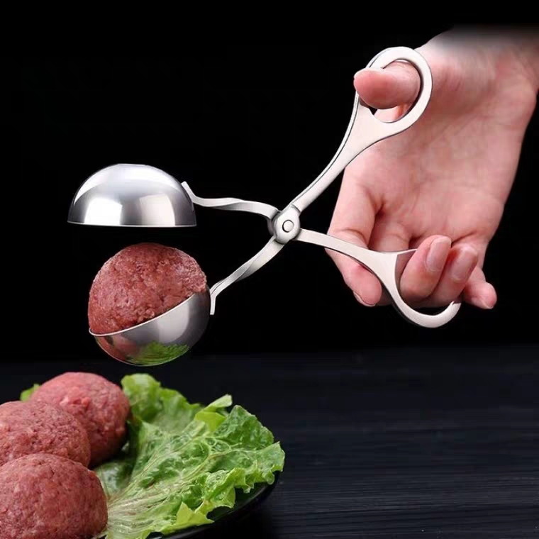 DỤNG CỤ NẶN THỊT, CÁ VIÊN INOX 304 TẶNG KÈM MIENGS LÓT NỒI RỬA BÁT SILICOL TIỆN LỢI