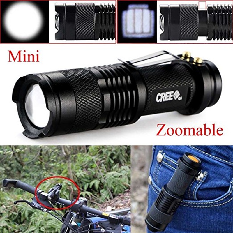 Đèn pin mini siêu sáng Cree Q5 (đã có pin và sạc) ( Hàng Chính Hãng )