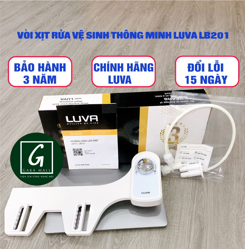 Vòi Rửa Xịt Vệ Sinh Thông Minh Luva Bidet LB201, 2 Vòi Rửa, Hàng Chính Hãng, Không Dùng Điện, Tự Rửa Vòi Phun