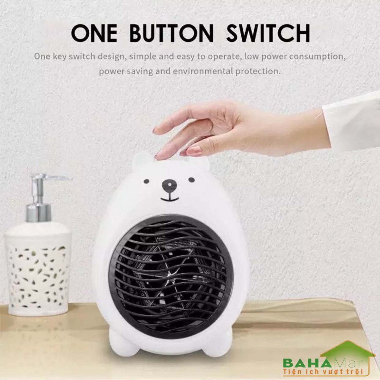 QUẠT SƯỞI ĐIỆN MINI HÌNH GẤU "BAHAMAR" tạo gió ấm thích hợp để phòng ngủ, bàn làm việc . Gió ấm không khô thích hợp cả với các em bé