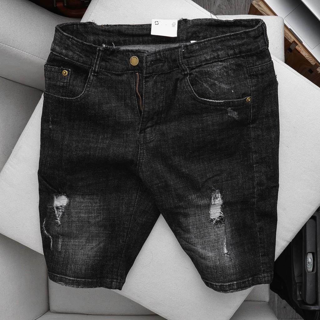 quần short jean, quần bò lửng nam màu xanh màu, chất co giản mềm mịn, hàng cao cấp