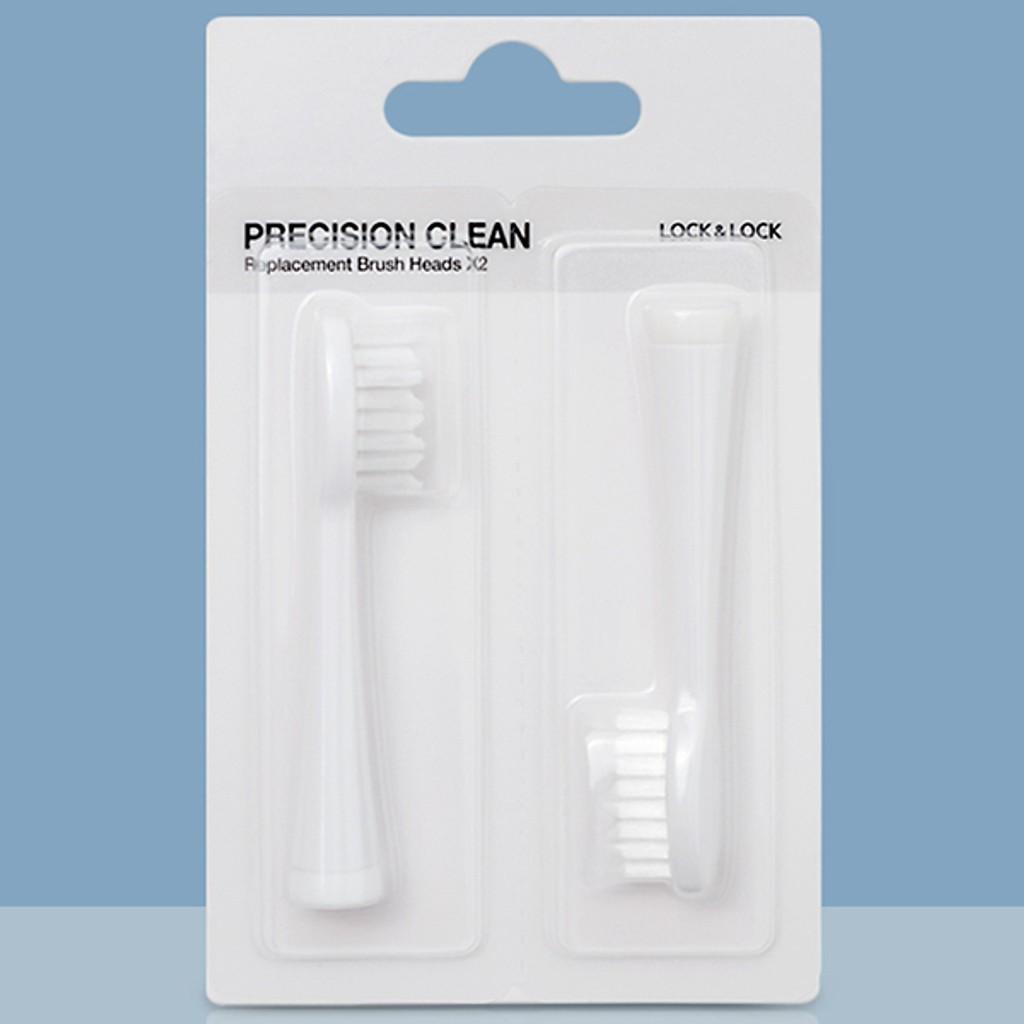 Bộ 2 đầu bàn chải điện Lock&Lock Portable Electric Toothbrush Heads ENR536WHT - Hàng chính hãng sợi lông mềm - Hapos