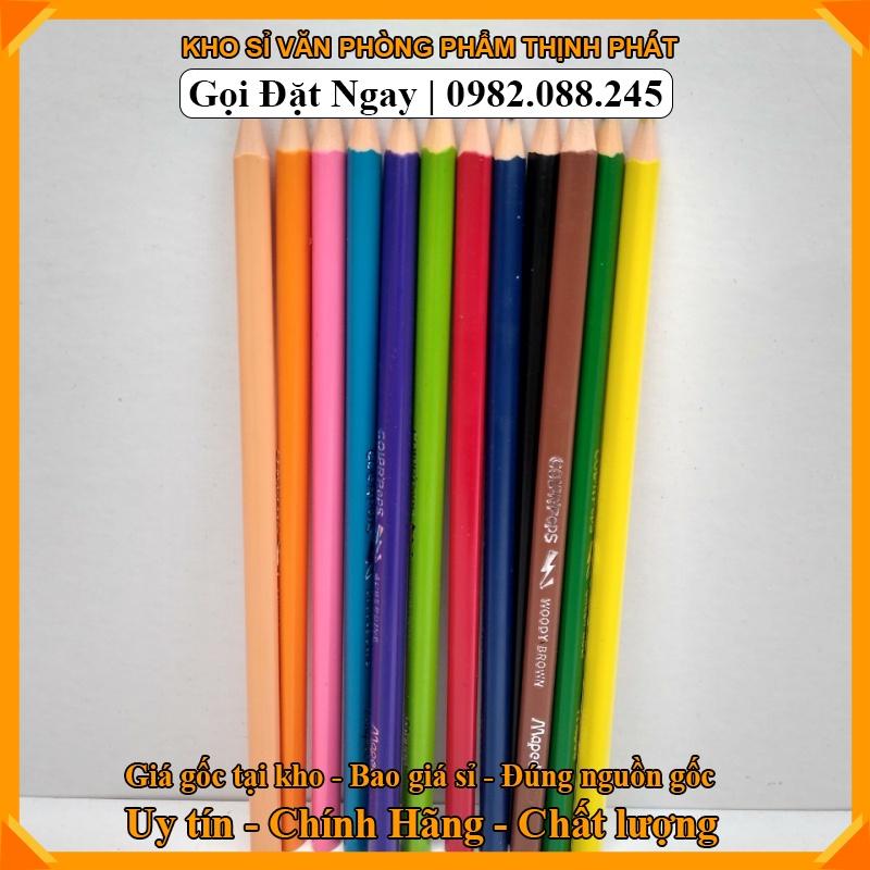 Chì màu Maped không gỗ - 12/24 màu/hộp .