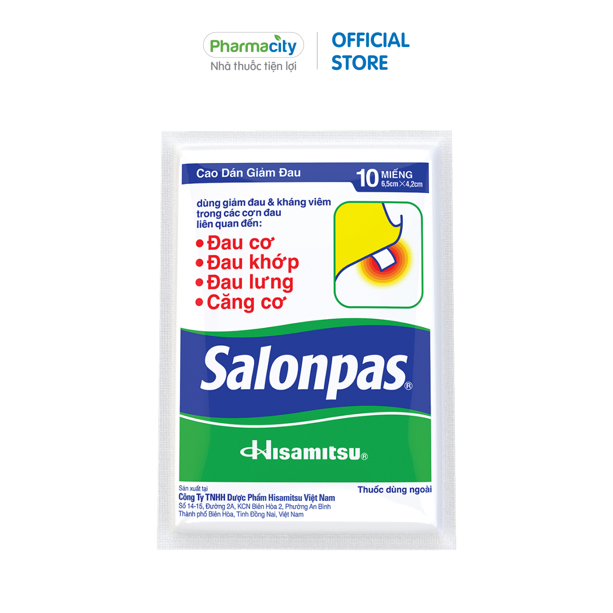 Cao dán giảm đau Salonpas 6.5cm x 4.2cm