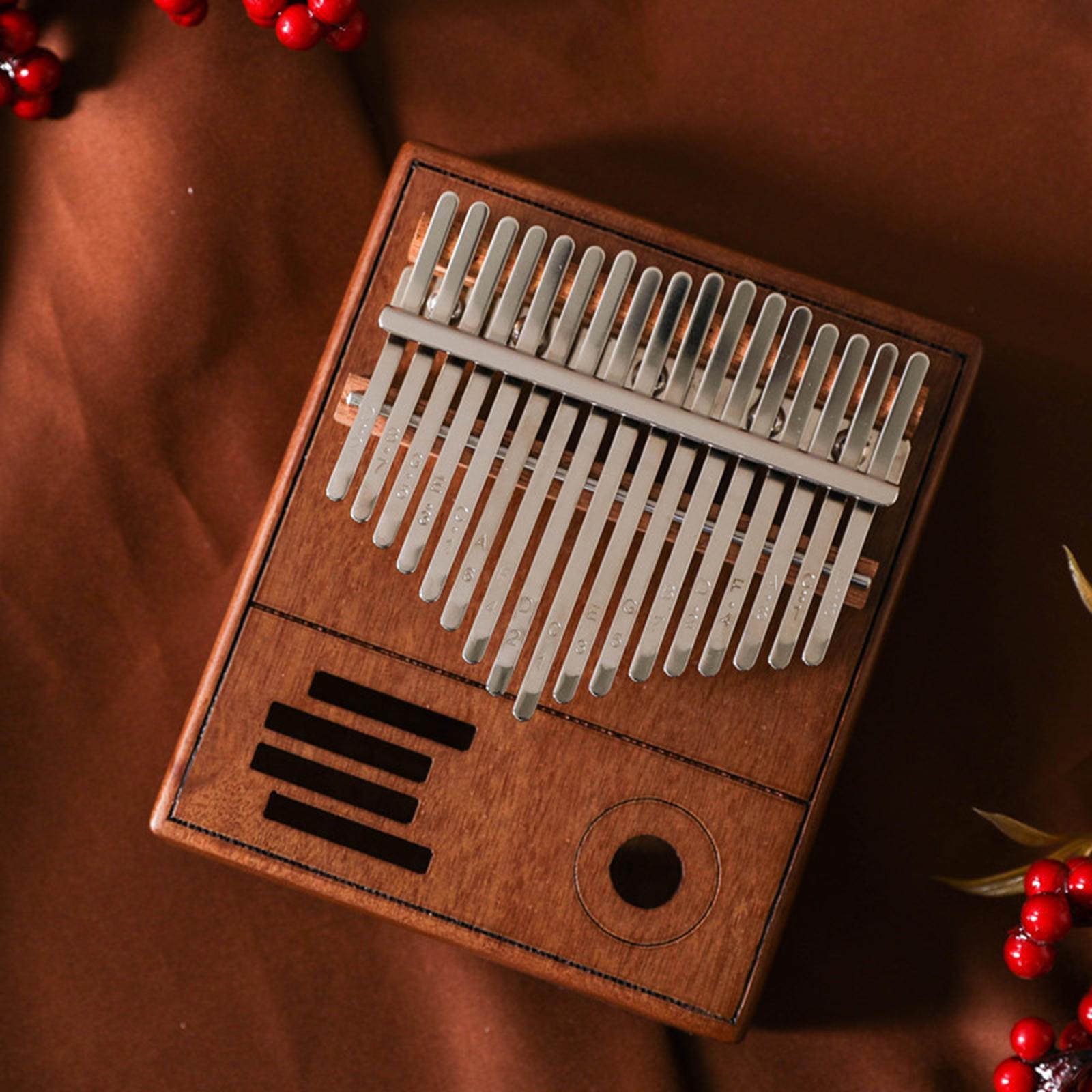 17 Keys Thumb Piano Finger Piano Mbira Musical Instrument Gift Brown