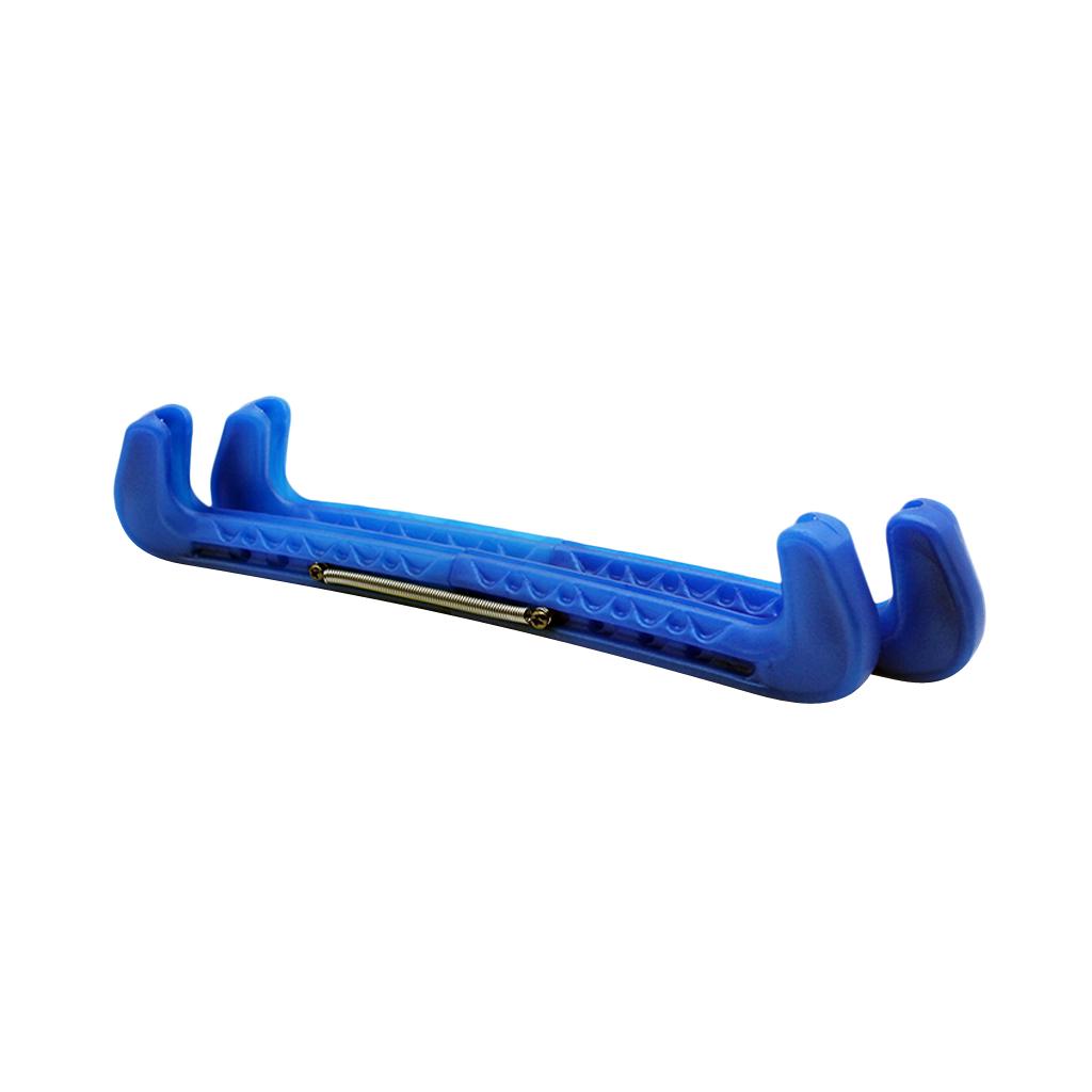 1 Pair Blue Plastic Ice Hockey Skate Skating Blade Covers Adjustable