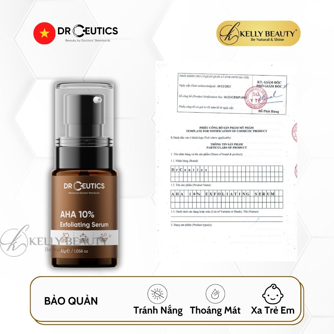 Tinh Chất Trẻ Hóa Da DrCeutics AHA 10% Exfoliating Serum  Kelly Beauty