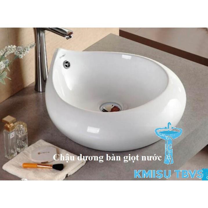 Chậu lavabo, tChậu rửa mặt dương bàn hình giọt nước. Kmisu thiết bị vệ sinh