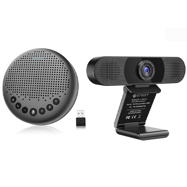 Bộ họp trực tuyến Micro kèm loa eMeet Luna kết hợp Webcam eMeet C980 Pro full HD 1080p - Hàng chính hãng