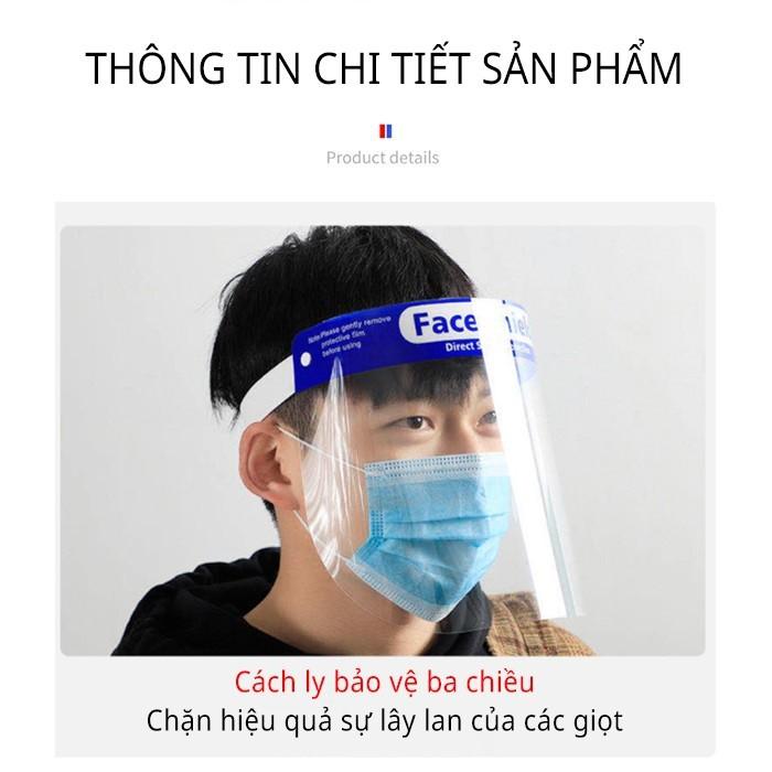 [Sl 20 Cái] Tấm Kính Che Mặt Chống Giọt Bắn Face Shield Loại Mặt Nạ Nhựa Mỏng Siêu Nhẹ Đeo Đầu - Hàng Chất Lượng